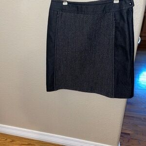 Giancarlo Ferre Jeans nearly black denim/wool skirt, size 8
